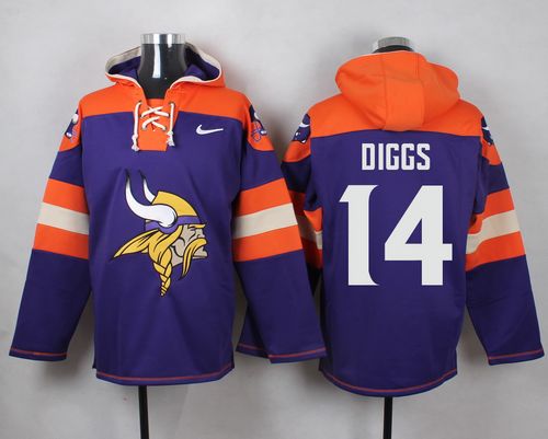 Nike Vikings #14 Stefon Diggs Purple Player Pullover NFL Hoodie - Click Image to Close
